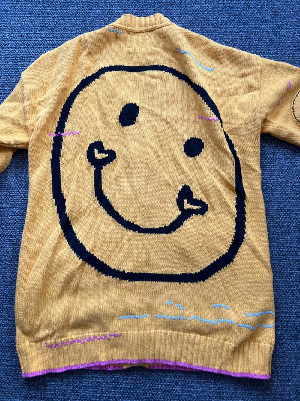 Yellow Button-Front Cardigan with Pink Contrast Trim - Picture 4 of 7